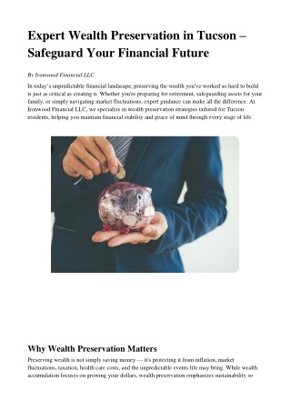 Expert Wealth Preservation in Tucson – Safeguard Your Financial Future