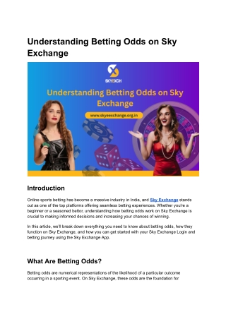 Understanding Betting Odds on Sky Exchange