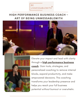Master Leadership Excellence via High Performance Business Coach