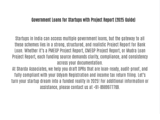 Government Loans for Startups with Project Report (2025 Guide)