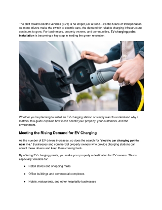 EV Charging Point Installation_ Leading the Green Revolution