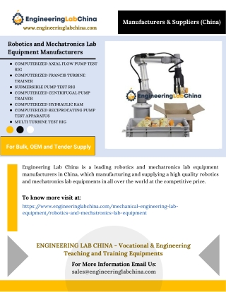 Robotics and Mechatronics Lab Equipment Manufacturers