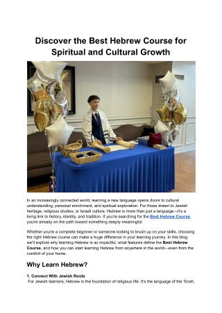 Discover the Best Hebrew Course for Spiritual and Cultural Growth