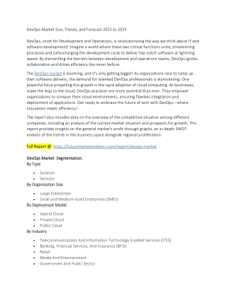 DevOps Market Growth: Cloud Adoption & Automation Trends