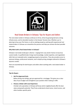 real estate brokers in oshawa