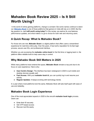 Mahadev Book Review 2025 – Is It Still Worth Using?