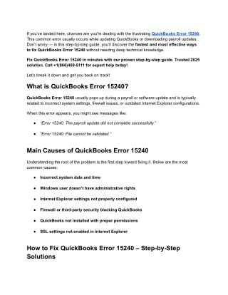 Resolve QuickBooks Error 15240 Fast