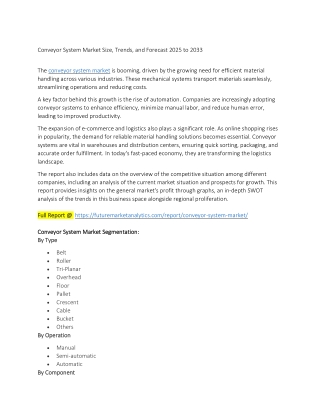 Future of the Conveyor System Market: Key Developments & Forecast