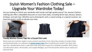 Stylish Women's Fashion Clothing Sale – Upgrade Your Wardrobe Today!