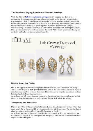 The Benefits of Buying Lab Grown Diamond Earrings