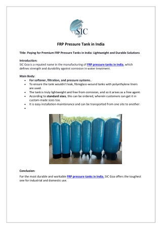 FRP Pressure Tank in India1