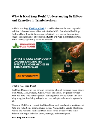 What is Kaal Sarp Dosh Understanding Its Effects and Remedies.docx