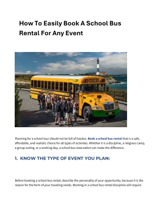 How To Easily Book A School Bus Rental For Any Event