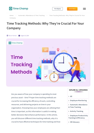Time Tracking Methods | Why They’re Crucial for Your Company
