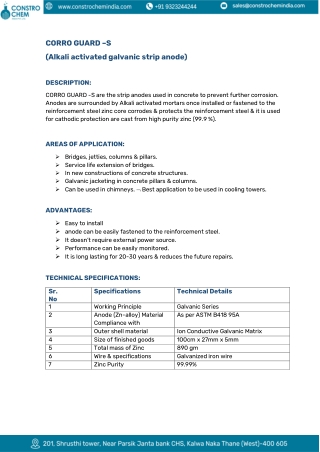 Sacrificial Zinc Strip Anode for Reliable Corrosion Protection