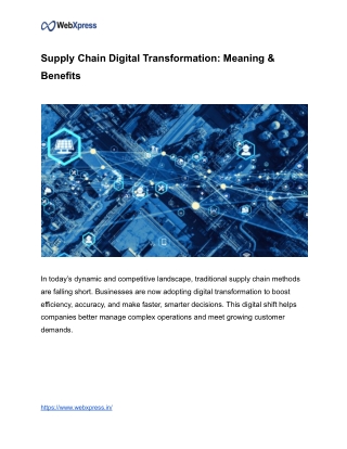 Supply Chain Digital Transformation Meaning & Benefits
