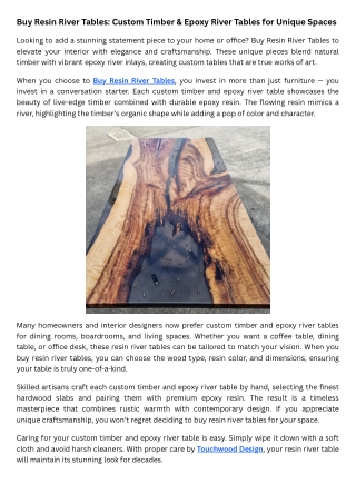 Buy Resin River Tables Custom Timber & Epoxy River Tables for Unique Spaces