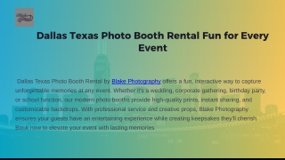 Dallas Texas Photo Booth Rental – Fun for Every Event
