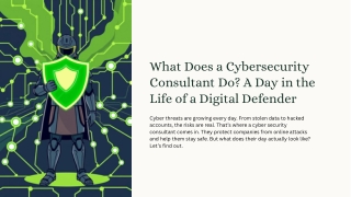 What Does a Cybersecurity Consultant Do A Day in the Life of a Digital Defender