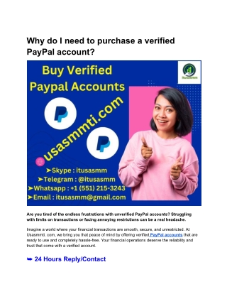Why do I need to purchase a verified PayPal account