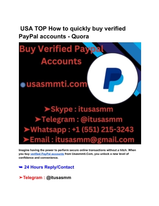 USA TOP How to quickly buy verified PayPal accounts - Quora