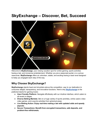 SkyExchange – Discover, Bet, Succeed