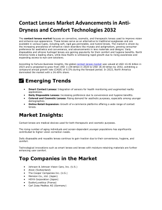 Contact Lenses Market Role of Branding and Packaging Innovations to 2032