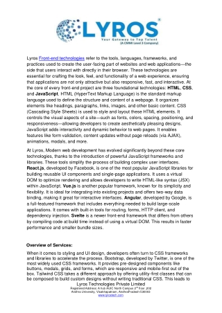 Front End Technologies