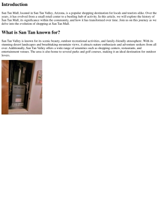 The Evolution of Shopping: A Look into the History of San Tan Mall