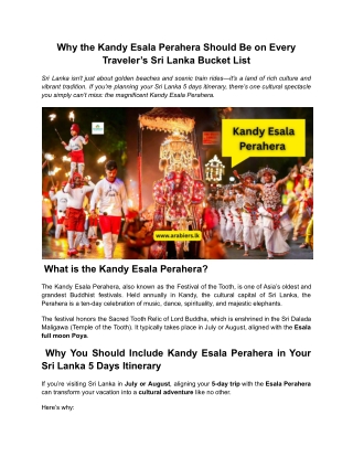 Why the Kandy Esala Perahera Should Be on Every Traveler’s Sri Lanka Bucket List