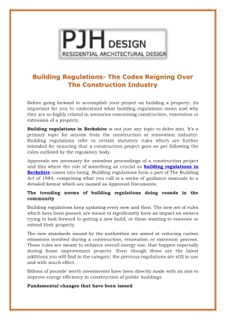 Building Regulations- The Codes Reigning Over The Construction Industry