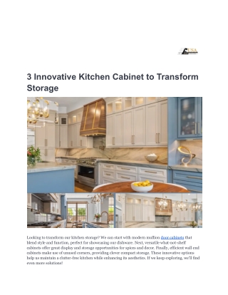 3 Innovative Kitchen Cabinet to Transform Storage
