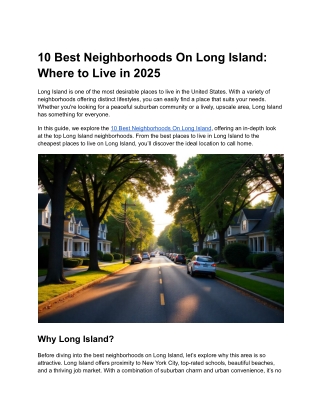 10 Best Neighborhoods On Long Island_ Where to Live in 2025