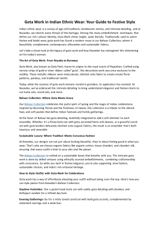 Gota Work in Indian Ethnic Wear Your Guide to Festive Style