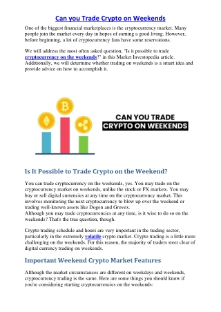 How to Trade Crypto on Weekends – Beginner’s Strategy