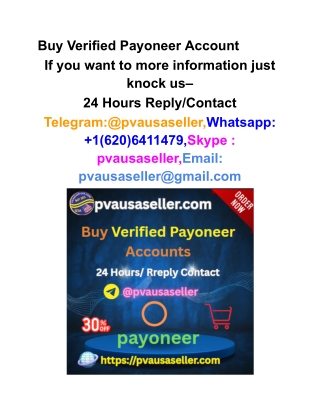 Buy Verified Payoneer Account