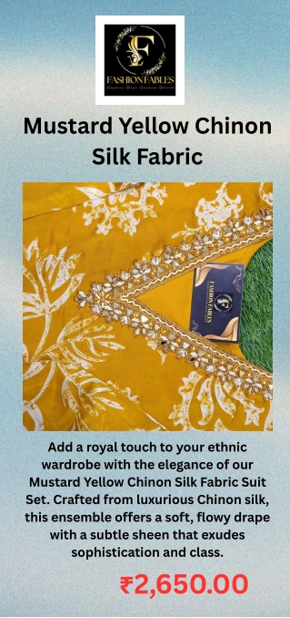 Mustard Yellow Chinon Silk Fabric