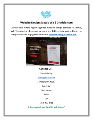 Website Design Seattle Wa | Graticle.com