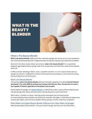 What Is The Beauty Blender