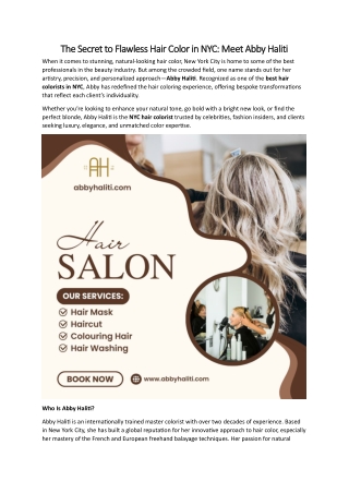 The Secret to Flawless Hair Color in NYC