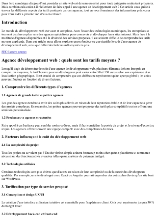 Agence développement web : quels sont les tarifs moyens ?