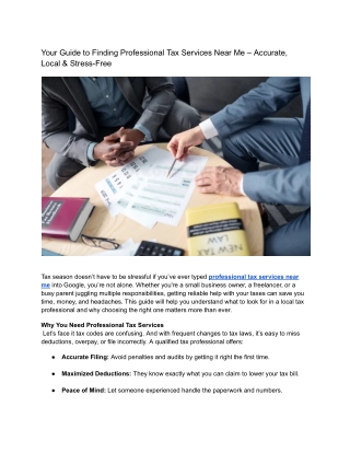 Your Guide to Finding Professional Tax Services Near Me – Accurate, Local & Stress-Free