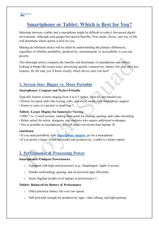 Smartphone or Tablet Which is Best for You