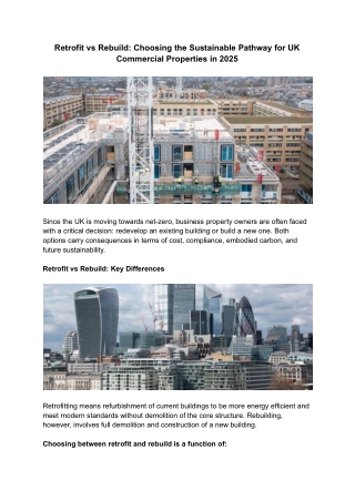 Retrofit-Rebuild in 2025: The Sustainable Solution for UK Commercial Properties