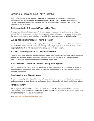 Craving a Classic Deli & Pizza Combo