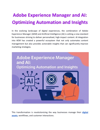 Adobe Experience Manager and AI: Optimizing Automation and Insights