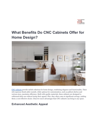 What Benefits Do CNC Cabinets Offer for Home Design_