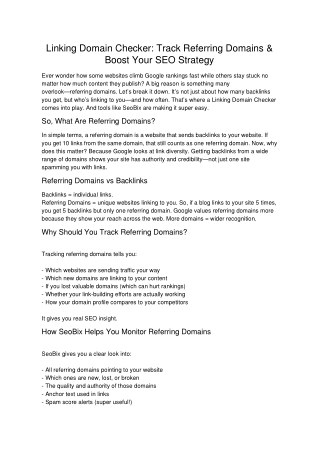 From Link Audits to Link Growth: Referencing Domains Explained