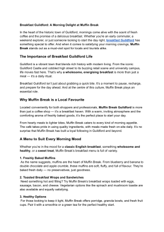 Breakfast Guildford_ A Morning Delight at Muffin Break