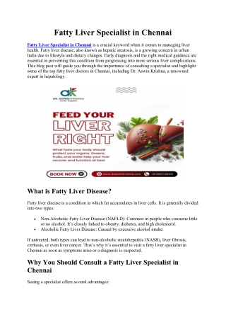 Fatty Liver Specialist in Chennai